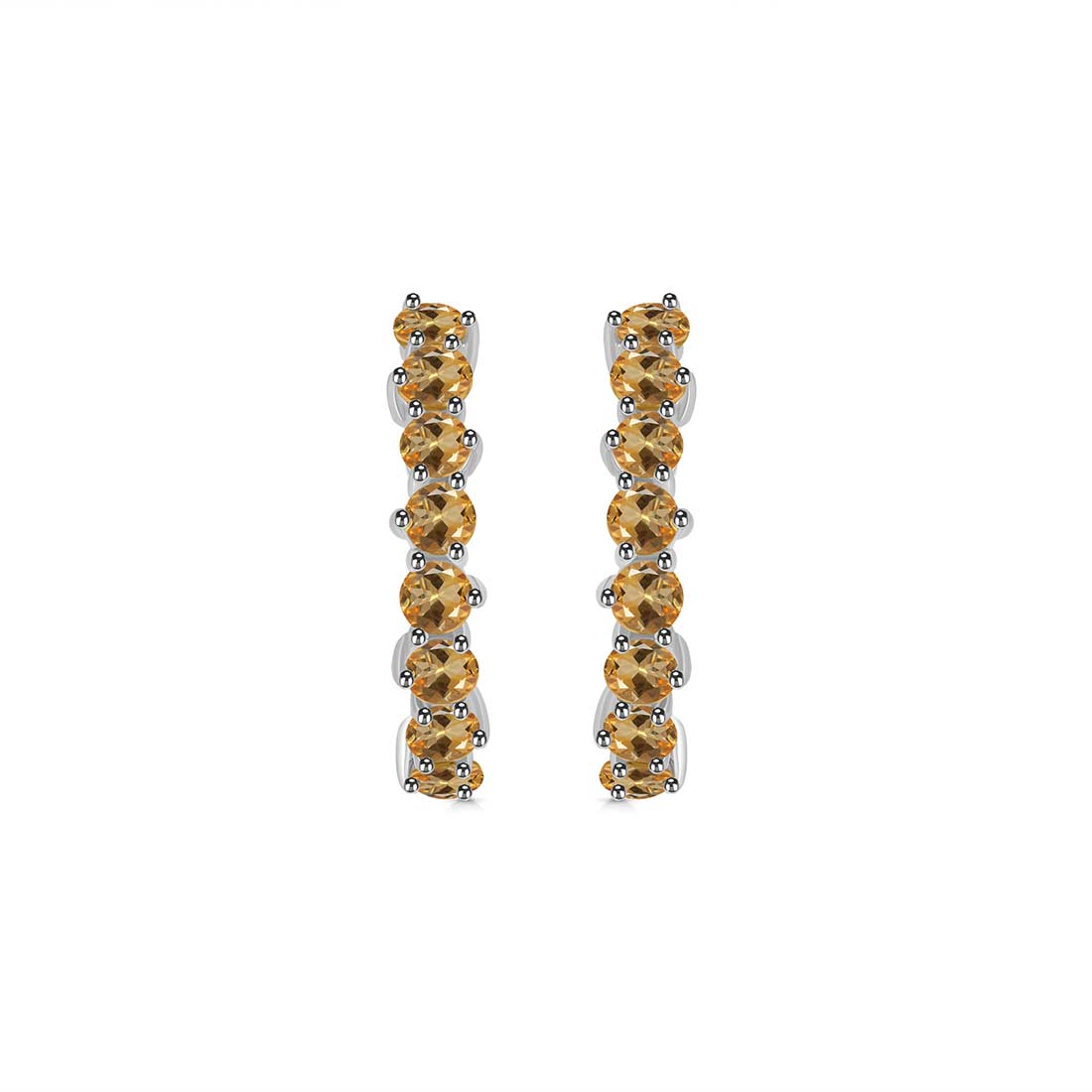 Citrine Hoop Earring-(CIT-SE-1276.)
